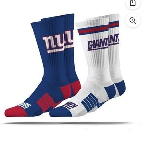 NFL unisex Giants two pairs of socks Blue and Red Casual Socks new